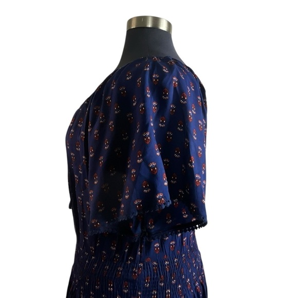 J Gee Free People inspired Blue Paisley Print Boho Dress - Picture 4 of 15